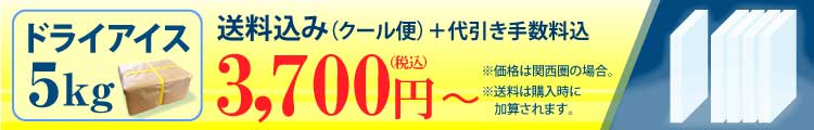 ドライアイス5kg送料込み2,900円～（税別）